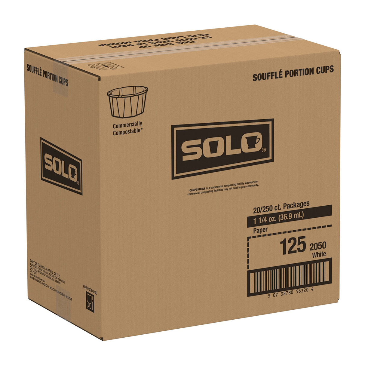 Souffle Cup Solo 1.25 oz. White Paper Disposable