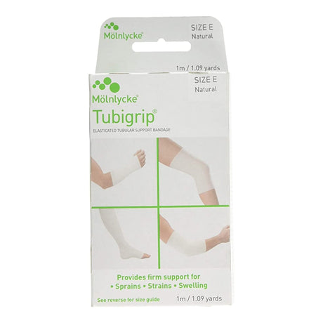 Elastic Tubular Support Bandage Tubigrip 3-1/2 Inch X 1 Yard Large Ankle / Medium Knee / Small Thigh Pull On Natural NonSterile Size E Standard Compression