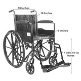 Wheelchair McKesson Dual Axle Full Length Arm Swing-Away Footrest Black Upholstery 18 Inch Seat Width Adult 300 lbs. Weight Capacity
