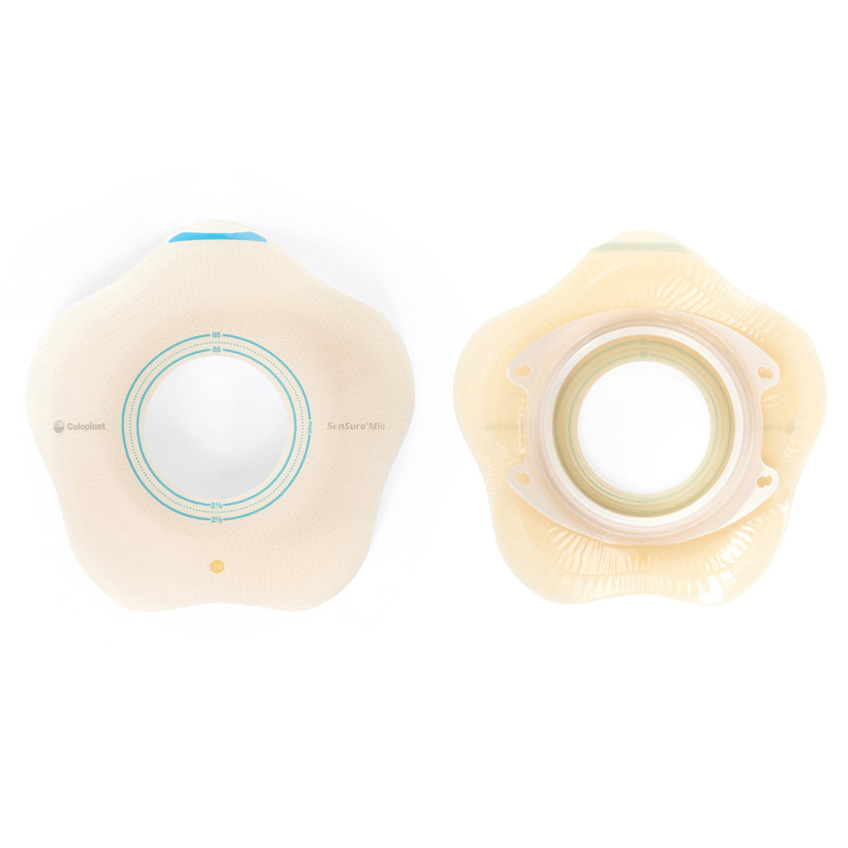 Ostomy Barrier SenSura Mio Convex Flip Precut, Extended Wear Elastic Adhesive 60 mm Flange Blue Code System 1-9/16 Inch Opening