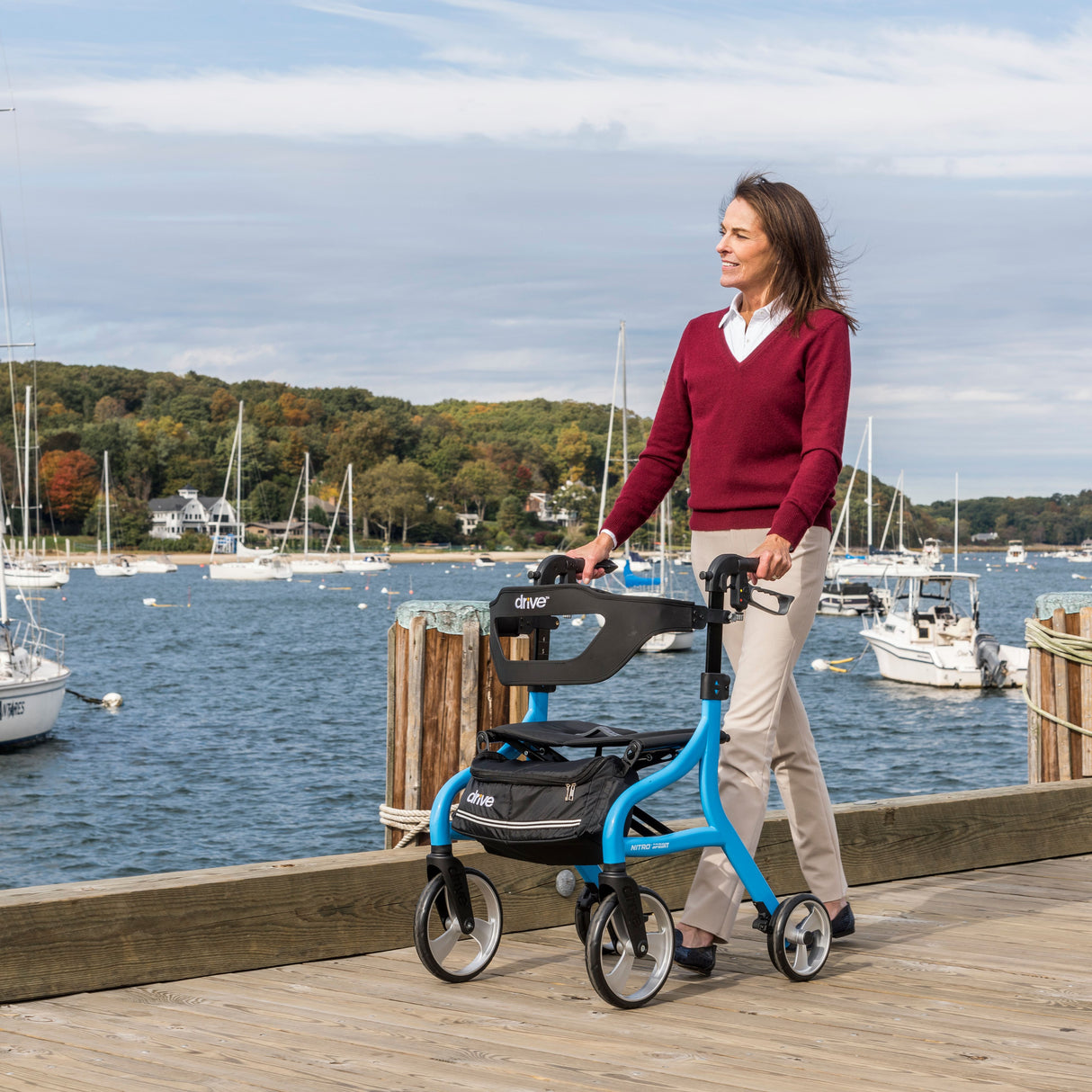 Andador con ruedas Nitro Sprint Rollator, color azul