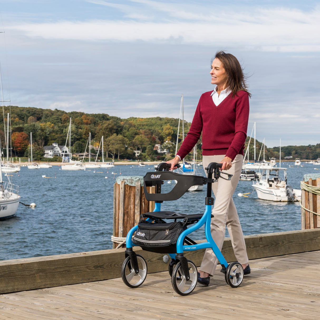 Nitro Sprint Rollator Rolling Walker, Blue