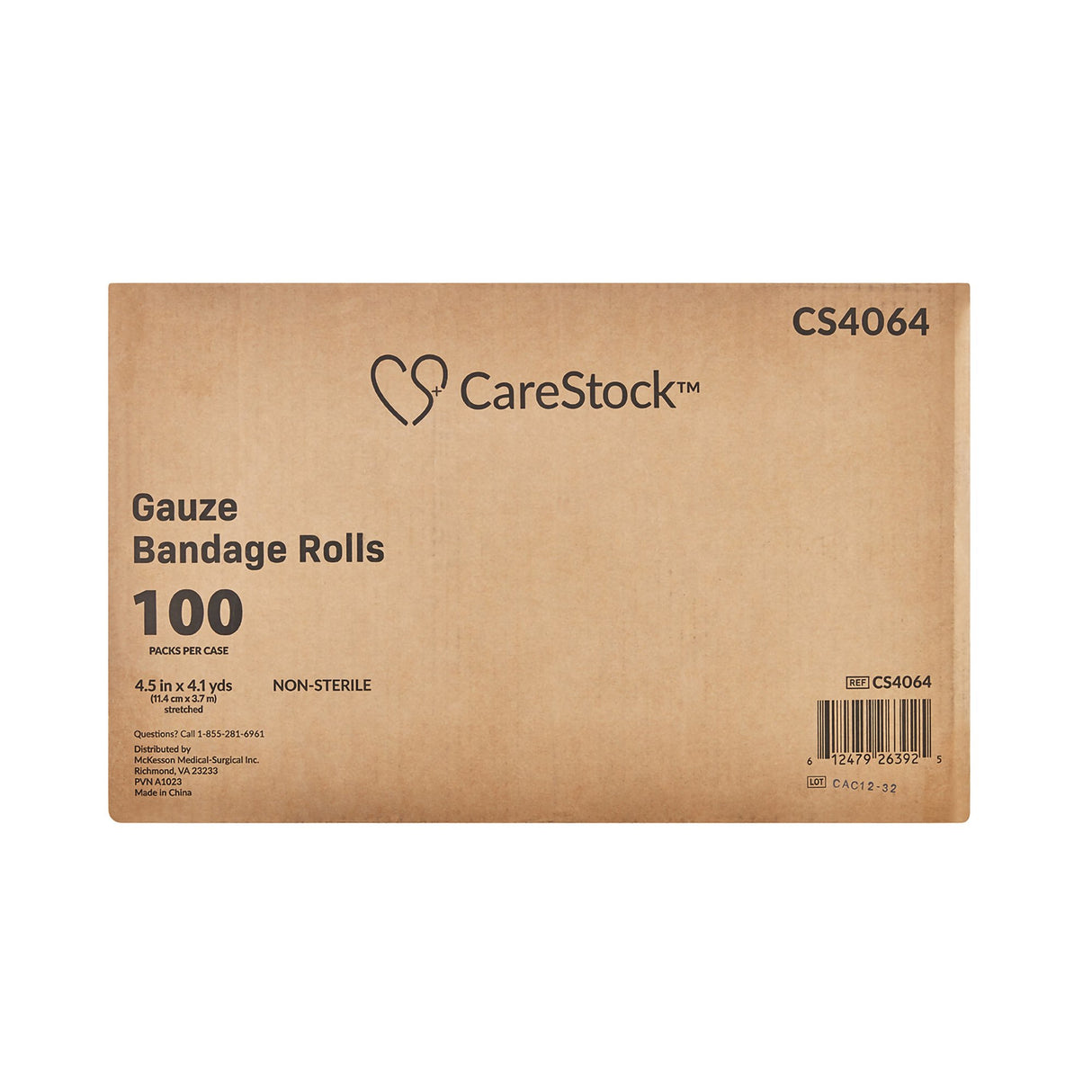 Fluff Dressing CareStock 4-1/2 Inch X 4-1/10 Yard 6-Ply NonSterile 100 per Case