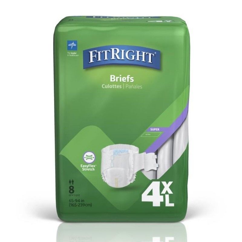 FitRight 4XL Cloth-Like Adult Incontinence Briefs