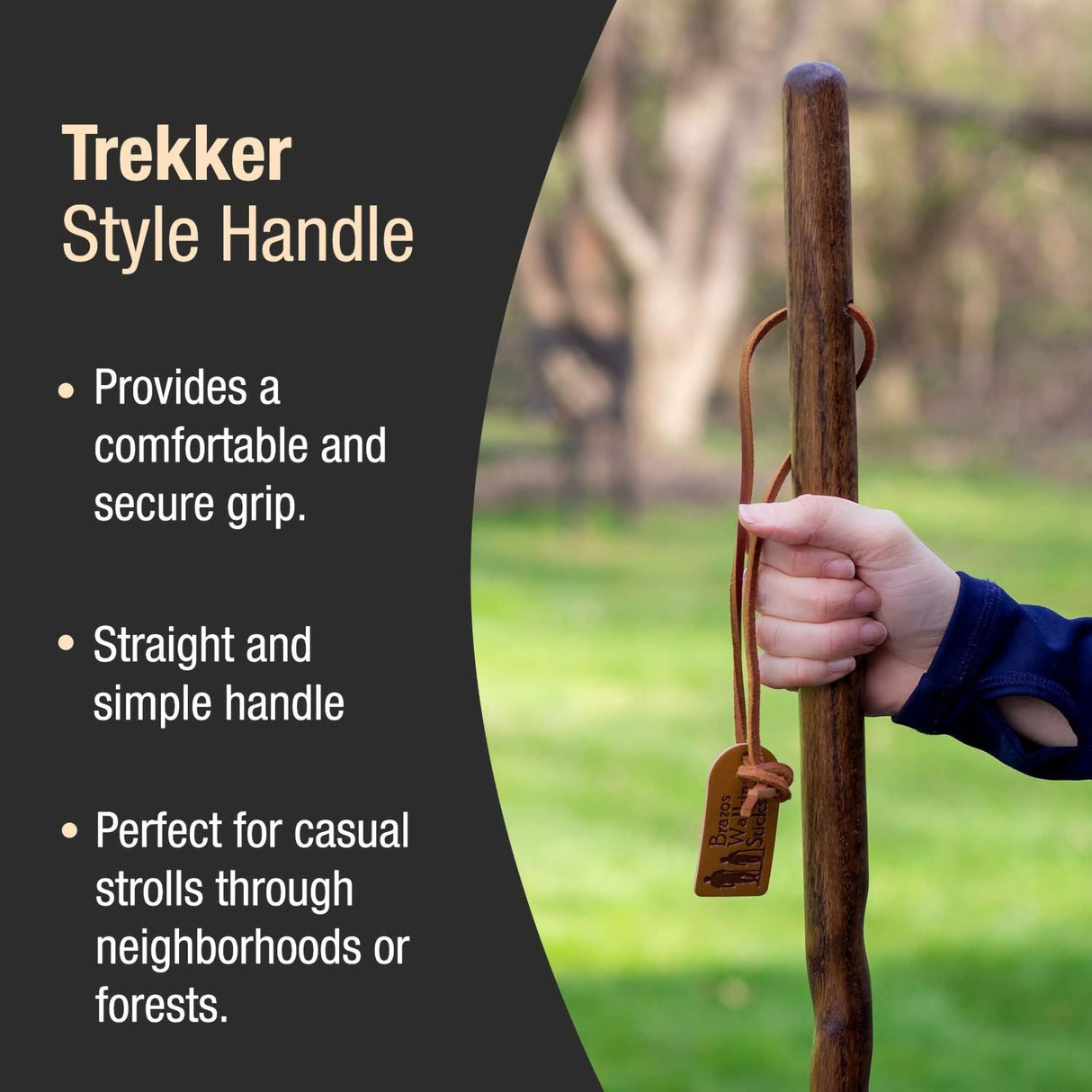 Walking Stick Brazos Twisted Trekker Wood 55 Inch Height Red Oak