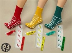 Risk Management Slipper Socks Confetti Treads Unisex Adult Large All Around Tread Single Patient Use Yellow