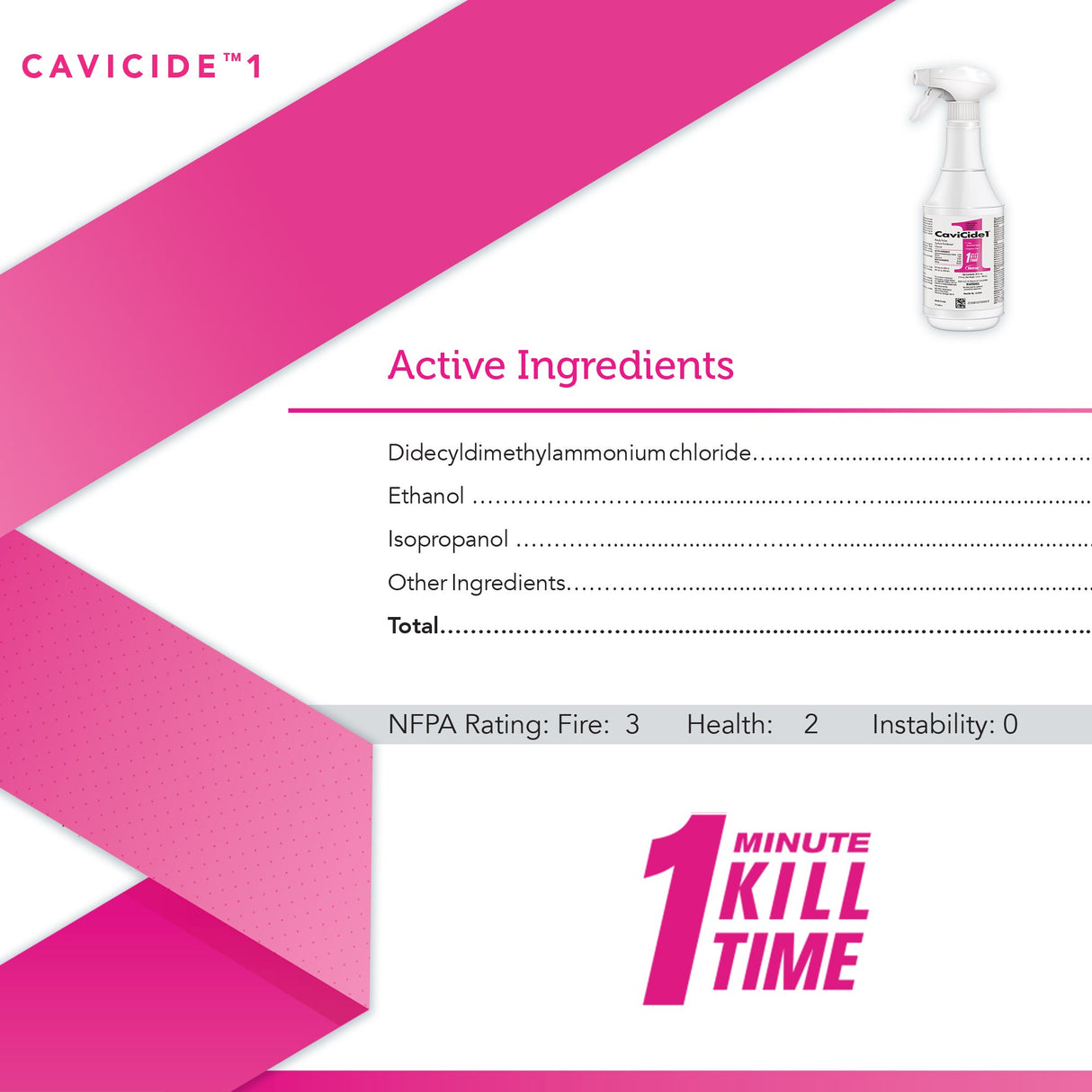 CaviCide1 Surface Disinfectant Cleaner Alcohol Based Pump Spray Liquid 24 oz. Bottle Alcohol Scent NonSterile