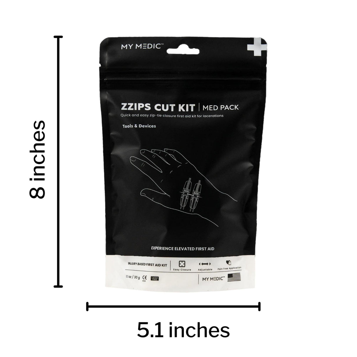 First Aid Kit My Medic MED PACKS ZZIPS Cut Kit Plastic Pouch