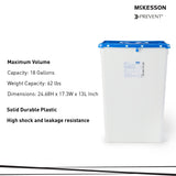 Pharmaceutical Waste Container McKesson Prevent White Base 24-3/5 H X 17-3/10 W X 13 L Inch Vertical Entry 18 Gallon