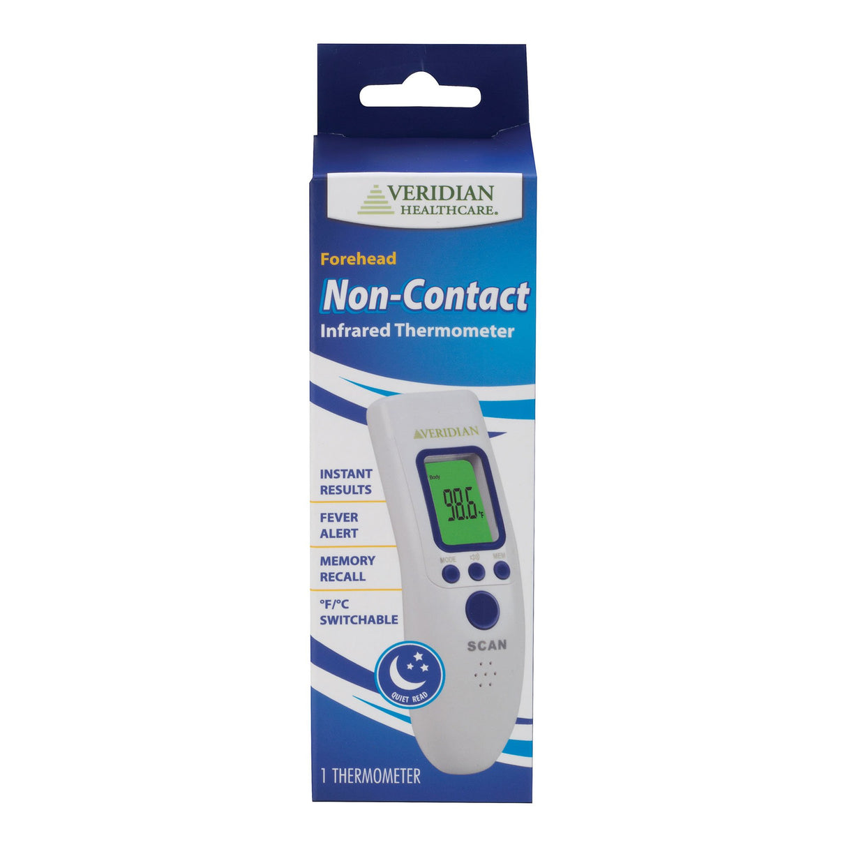 Non-Contact Skin Surface Thermometer Veridian Infrared Skin Probe Handheld