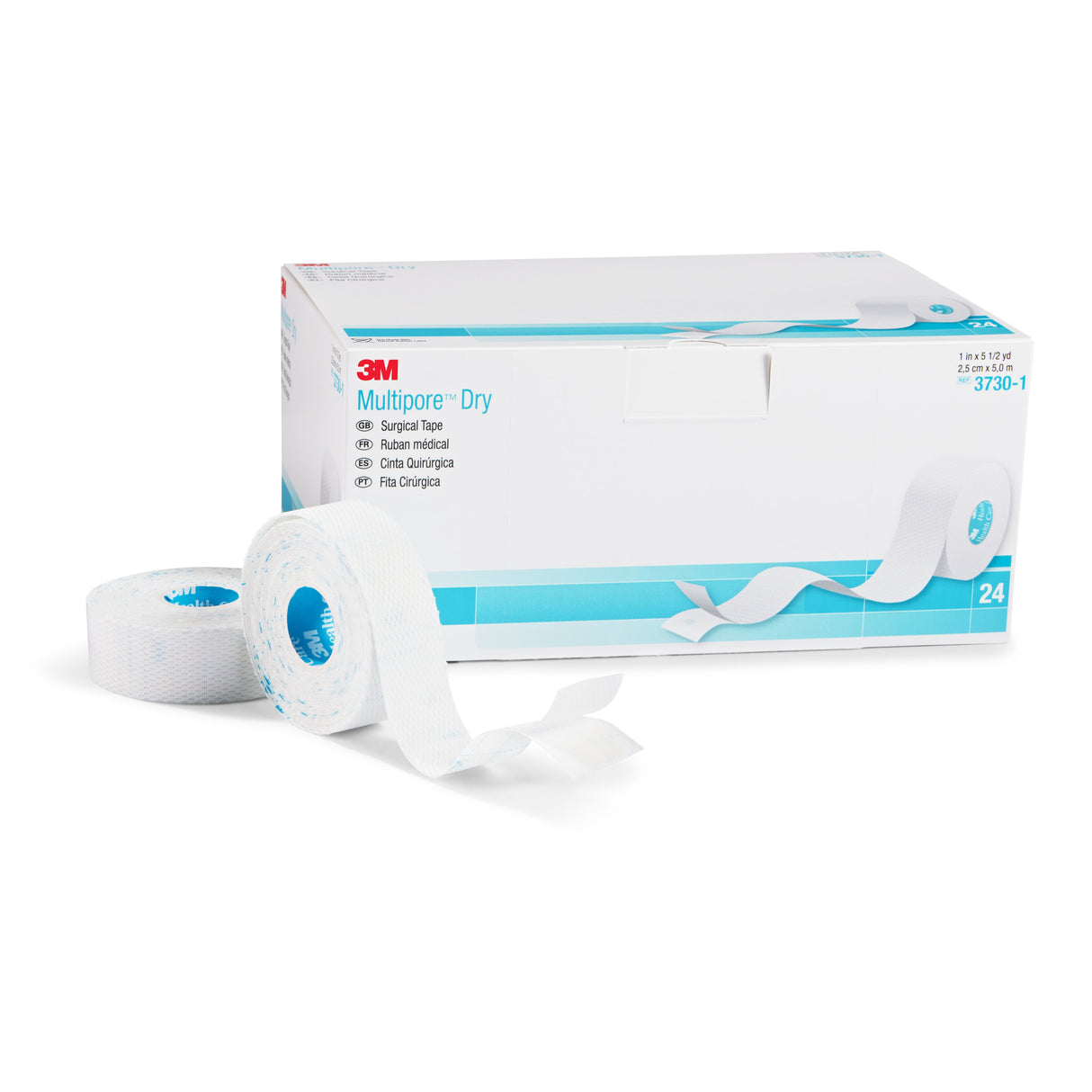 Water Resistant Dressing Retention Tape with Liner 3M Multipore Dry White 1 Inch X 5-1/2 Yard Pique NonSterile