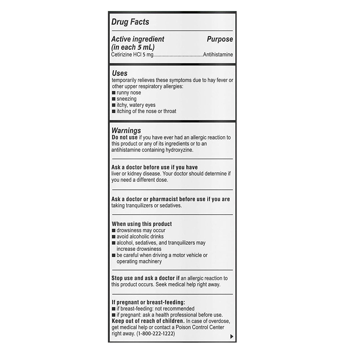 Children's Allergy Relief Children's Zyrtec 1 mg / 1 mL Strength Syrup 4 oz.