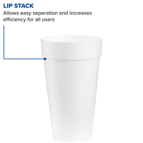 Insulated Drinking Cup WinCup 20 oz. White Styrofoam Disposable