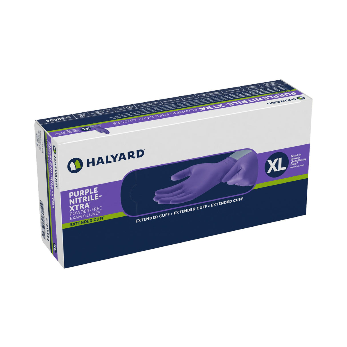 Exam Glove Purple Nitrile-Xtra X-Large NonSterile Nitrile Extended Cuff Length Textured Fingertips Purple Chemo Tested