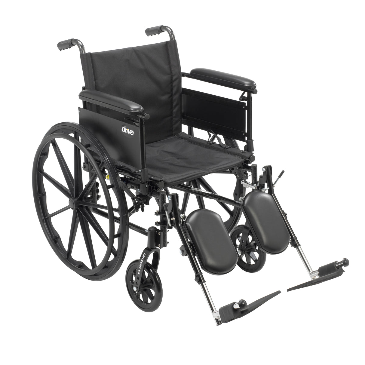 Fauteuil roulant léger à double essieu Cruiser X4 avec accoudoirs amovibles réglables, accoudoirs complets, repose-jambes élévateurs, siège de 20 po