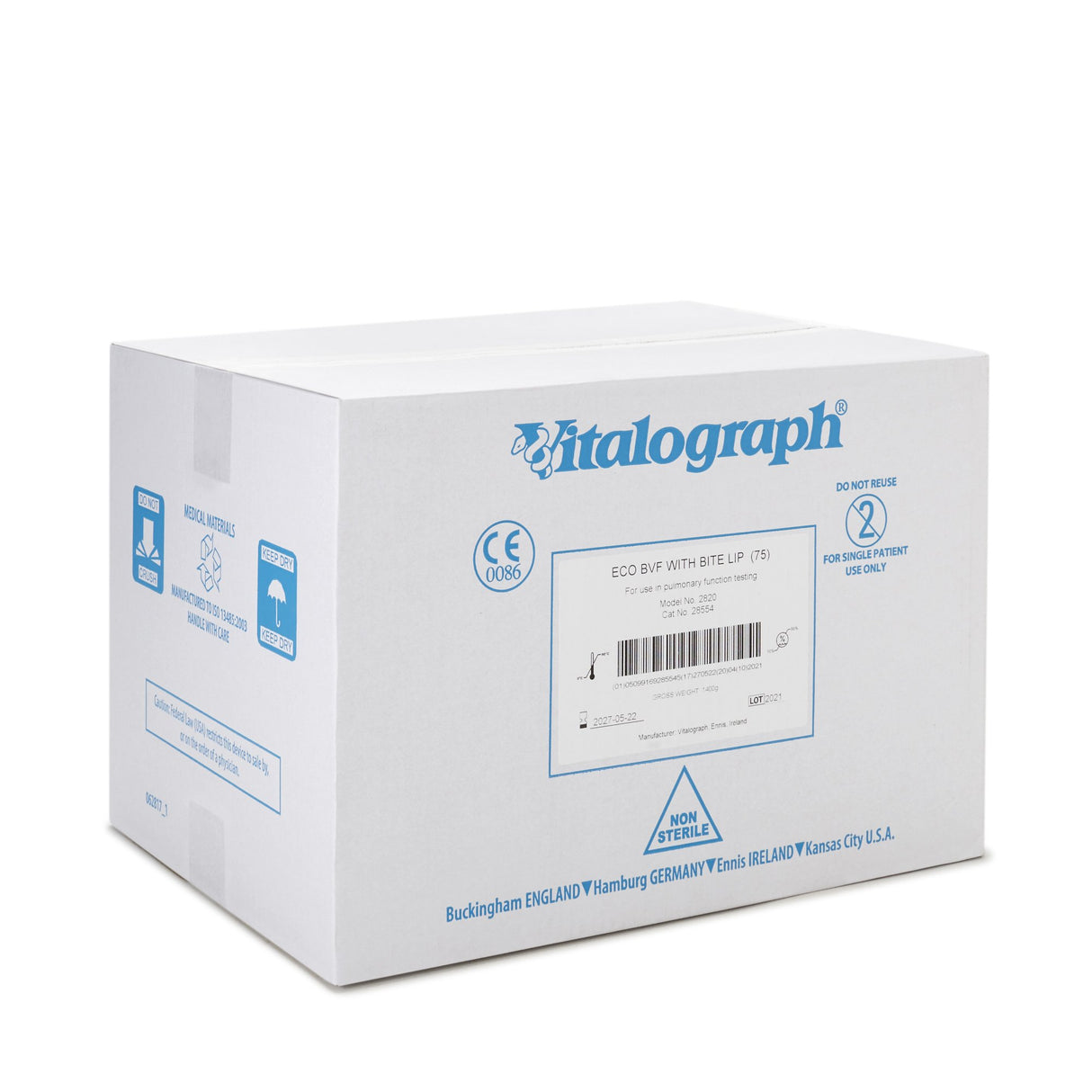 Eco BVF Filter BVF with Plastic Bite Lip (75) For MediSoft and Office Spirometers