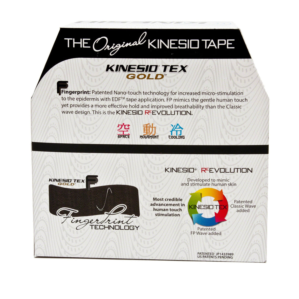 Kinesiology Tape Kinesio Tex Gold FP Black 2 Inch X 34 Yard Cotton NonSterile