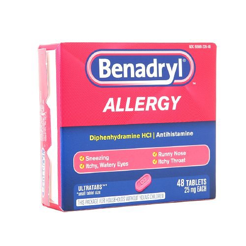 Allergy Relief Benadryl 25 mg Strength Tablet 48 per Box