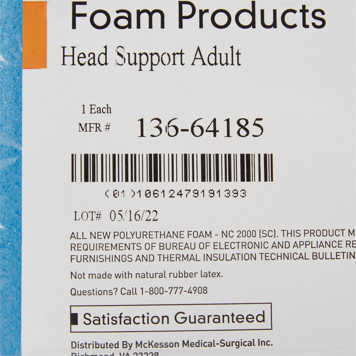 Head Positioner McKesson 9 W X 8 D X 4-1/2 H Inch Foam Freestanding