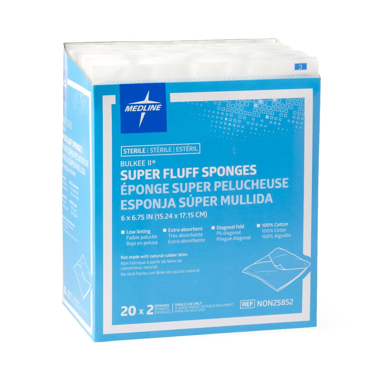 Fluff Dressing Bulkee II 6 X 6-3/4 Inch 6-Ply Sterile 2 per Pack