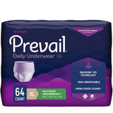 Female Adult Absorbent Underwear Prevail Daily Underwear Pull On with Tear Away Seams X-Large Disposable Heavy Absorbency