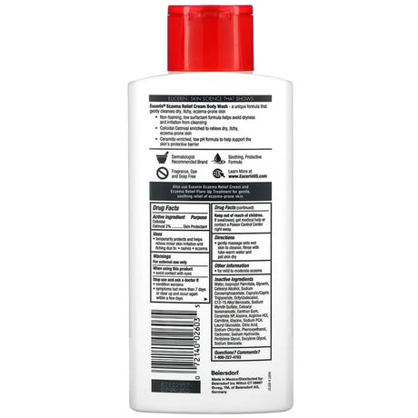 Body Wash Eucerin Eczema Relief Cream 13.5 oz. Bottle Unscented