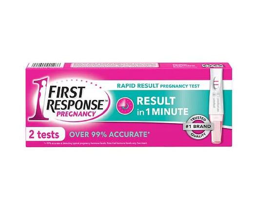 Reproductive Health Test Kit First Response hCG Pregnancy Test 2 Tests CLIA Waived