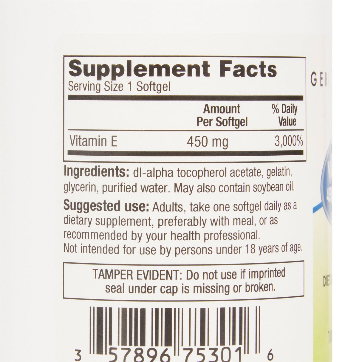 Vitamin Supplement McKesson Brand Vitamin E 1,000 IU Strength Softgel 100 per Bottle