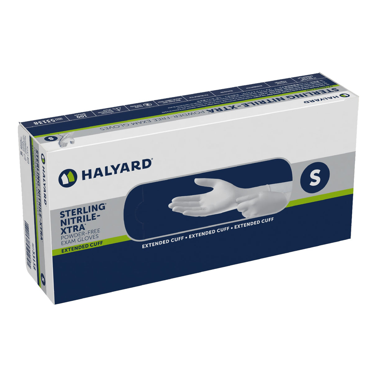 Exam Glove STERLING-XTRA Small NonSterile Nitrile Extended Cuff Length Textured Fingertips Gray Chemo Tested