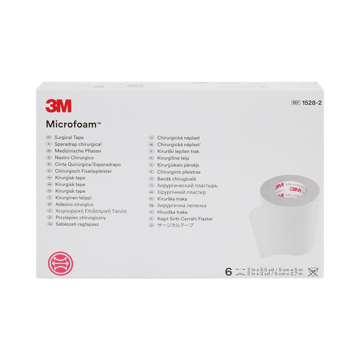 Medical Tape 3M Microfoam White 2 Inch X 5-1/2 Yard Elastic / Foam NonSterile