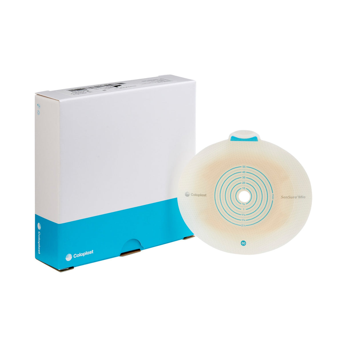 Ostomy Barrier SenSura Mio Click Trim to Fit, Extended Wear Elastic Adhesive 60 mm Flange Blue Code System 10 to 55 mm Opening