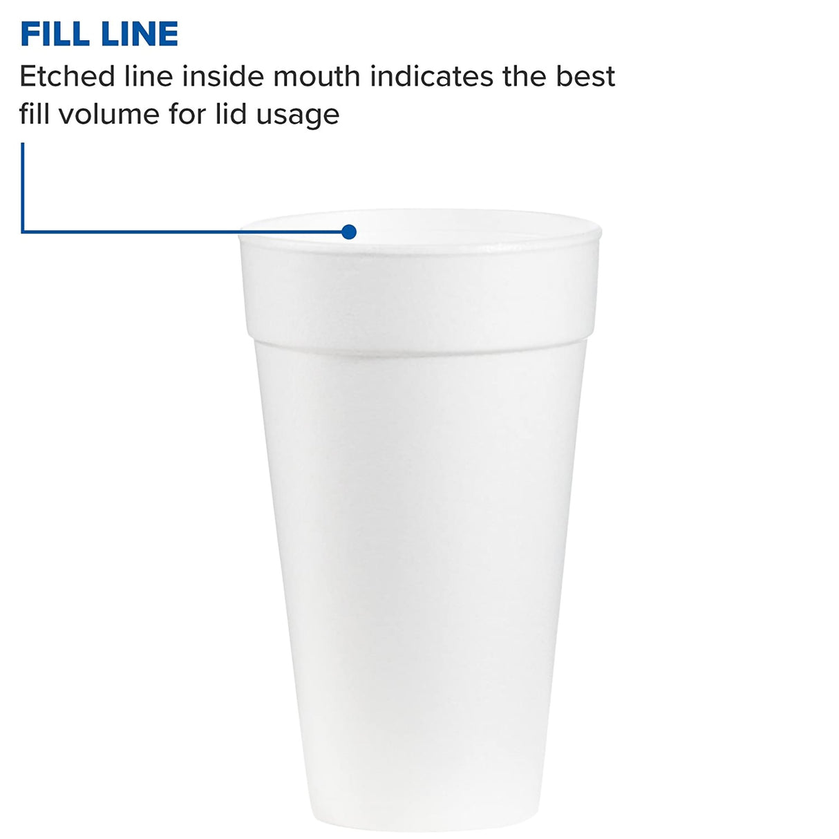 Insulated Drinking Cup WinCup 20 oz. White Styrofoam Disposable