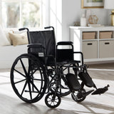 Wheelchair McKesson Dual Axle Desk Length Arm Swing-Away Elevating Legrest Black Upholstery 18 Inch Seat Width Adult 300 lbs. Weight Capacity