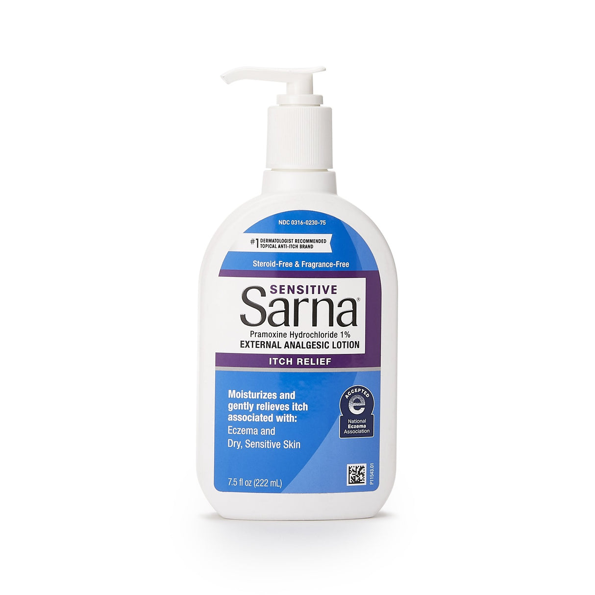 Anti-Itch Hand and Body Lotion Sarna Sensitive 7.5 oz. Pump Bottle Unscented Lotion