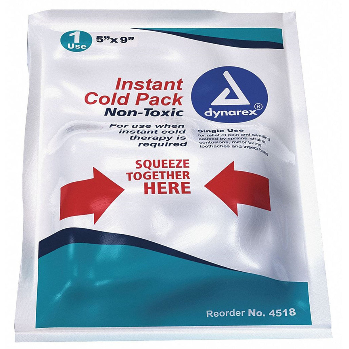 Instant Cold Pack Dynarex Non-Toxic General Purpose One Size Fits Most 5 X 9 Inch Plastic / Urea / Water Disposable
