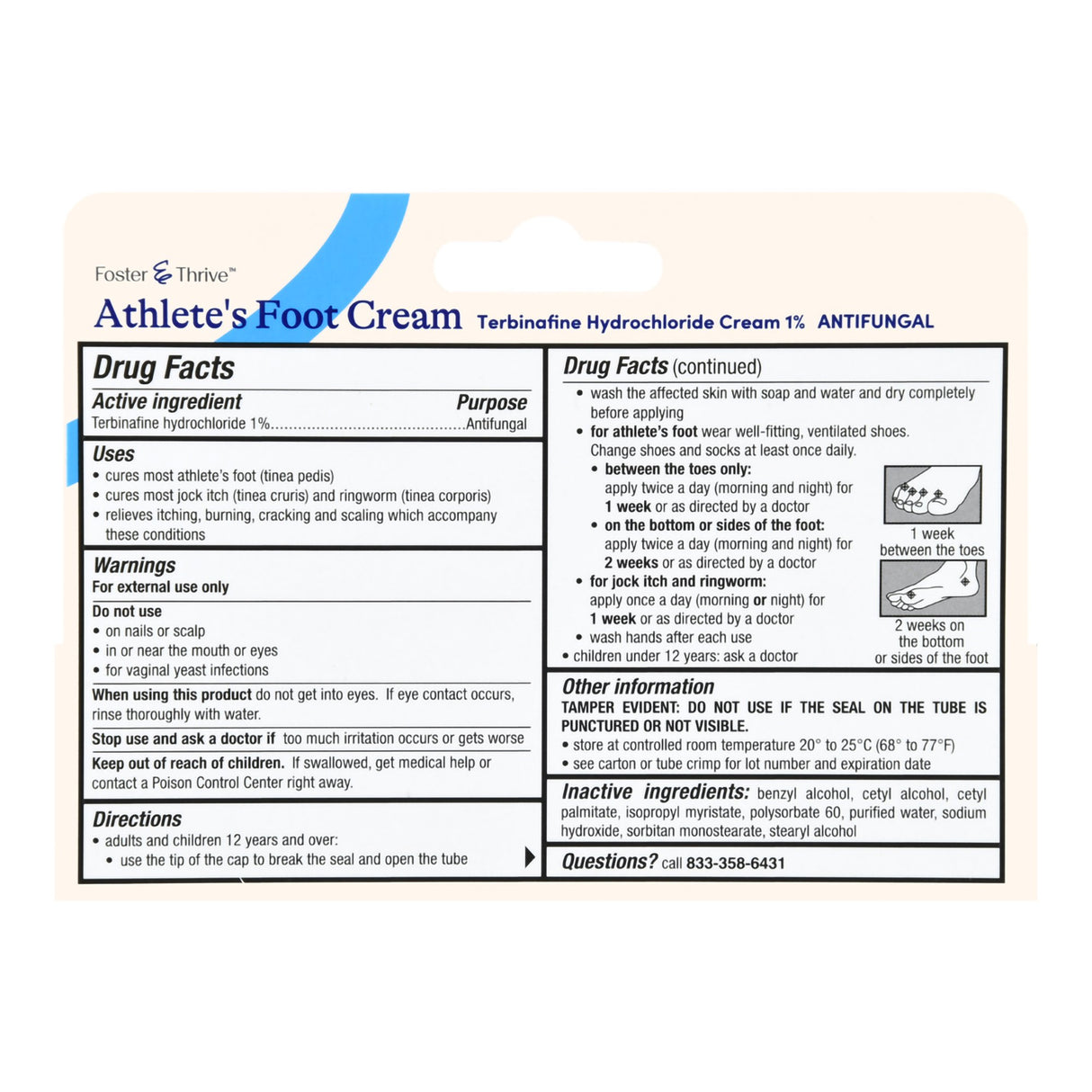 Antifungal Foster & Thrive 1% Strength Cream 1 oz. Tube