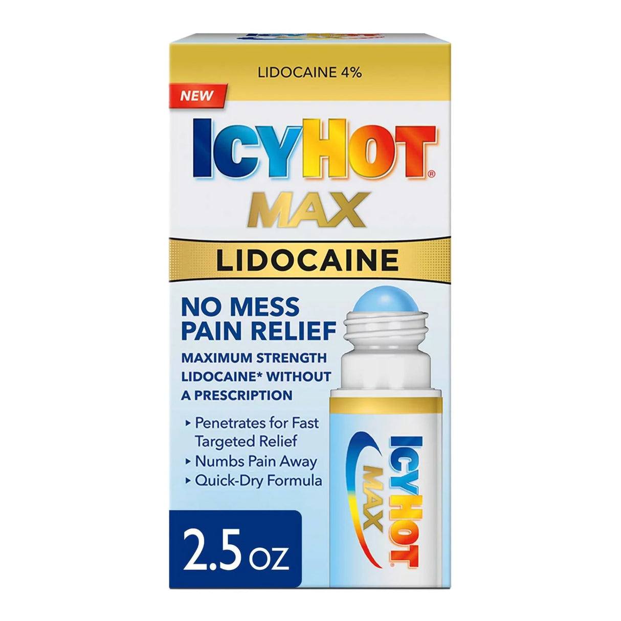 Topical Pain Relief Icy Hot Lidocaine 2.5 oz.