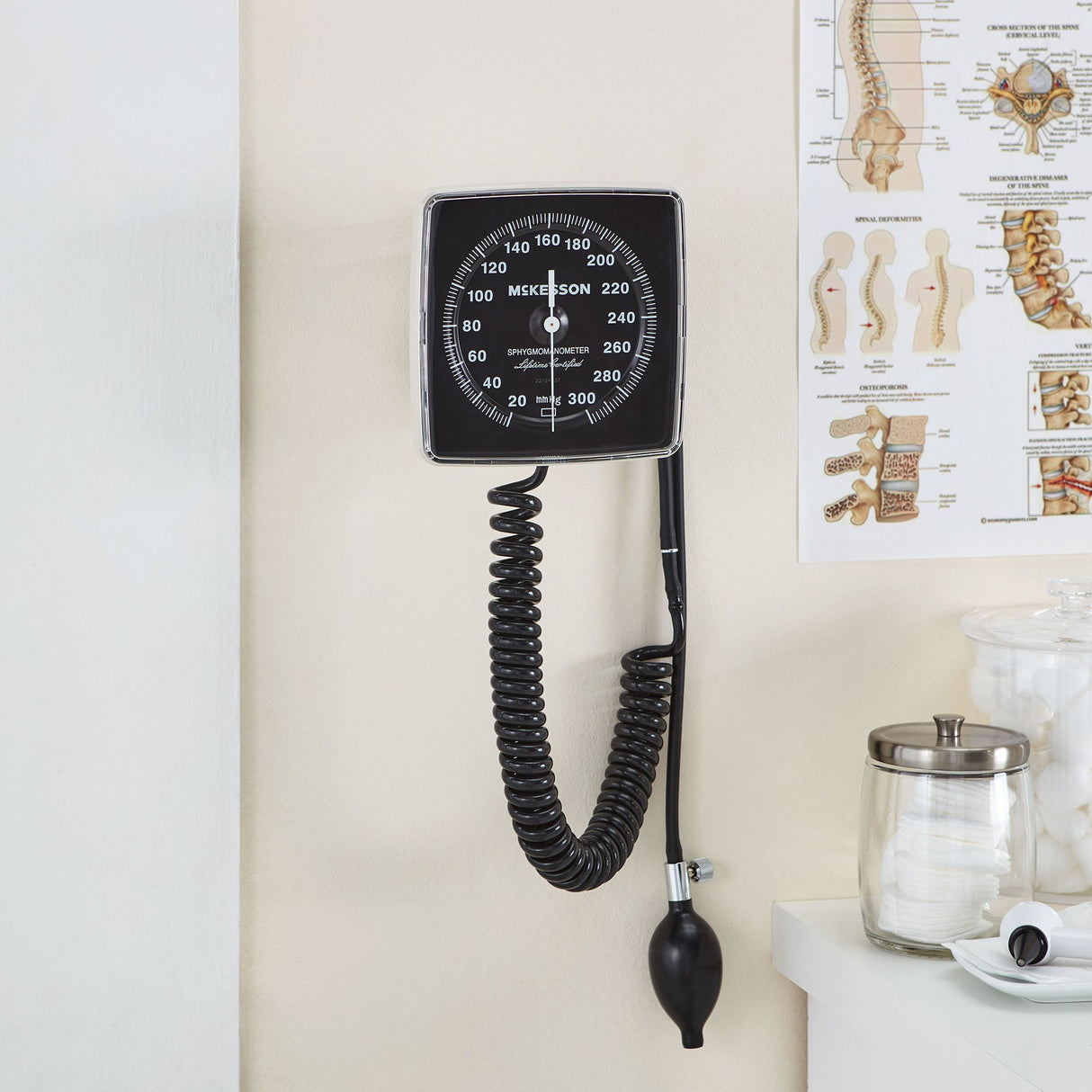 Aneroid Sphygmomanometer Unit McKesson LUMEON Adult Cuff Nylon Cuff 23 - 40 cm Wall Mount
