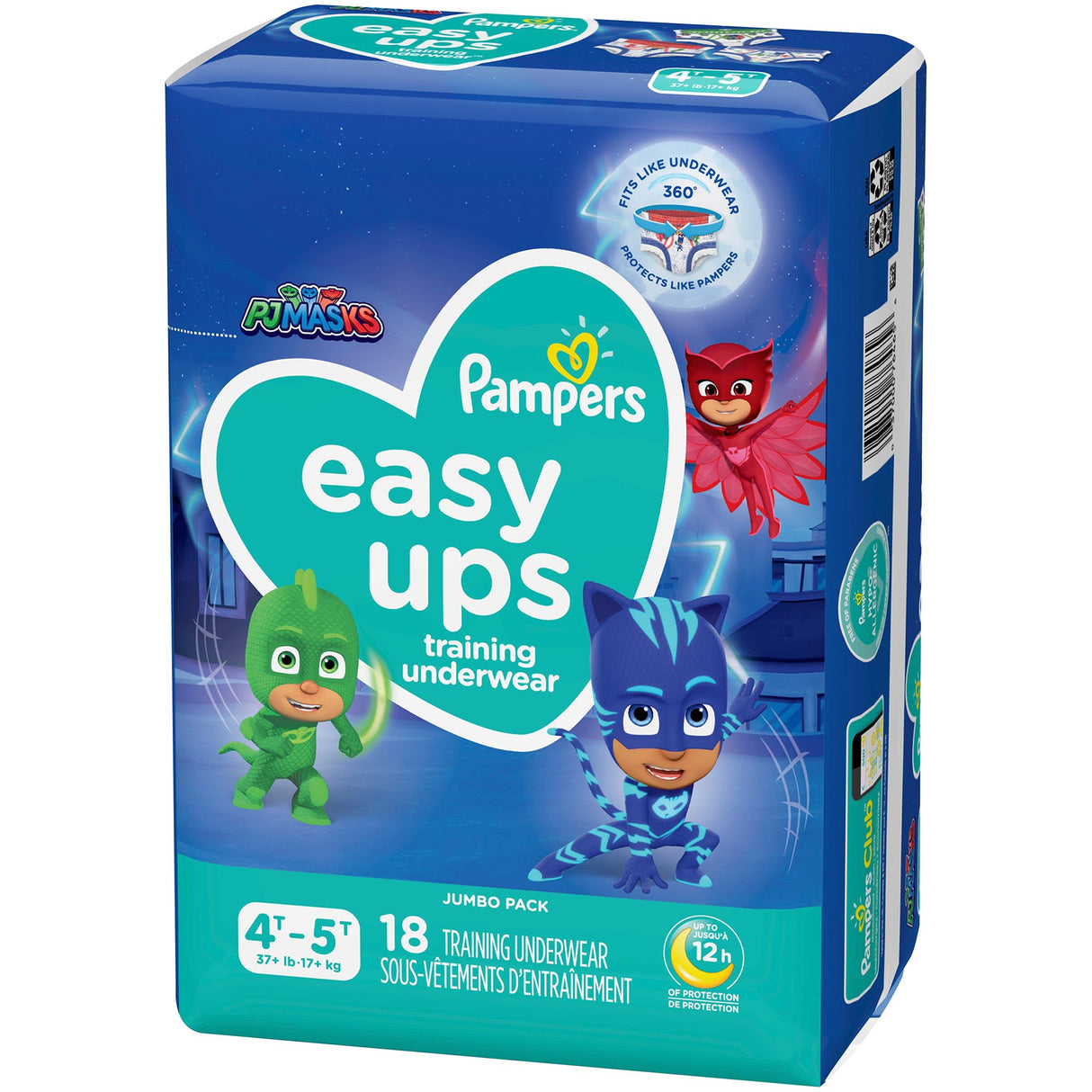 Male Toddler Training Pants Pampers Easy Ups Pull On with Tear Away Seams Size 4T to 5T Disposable Moderate Absorbency