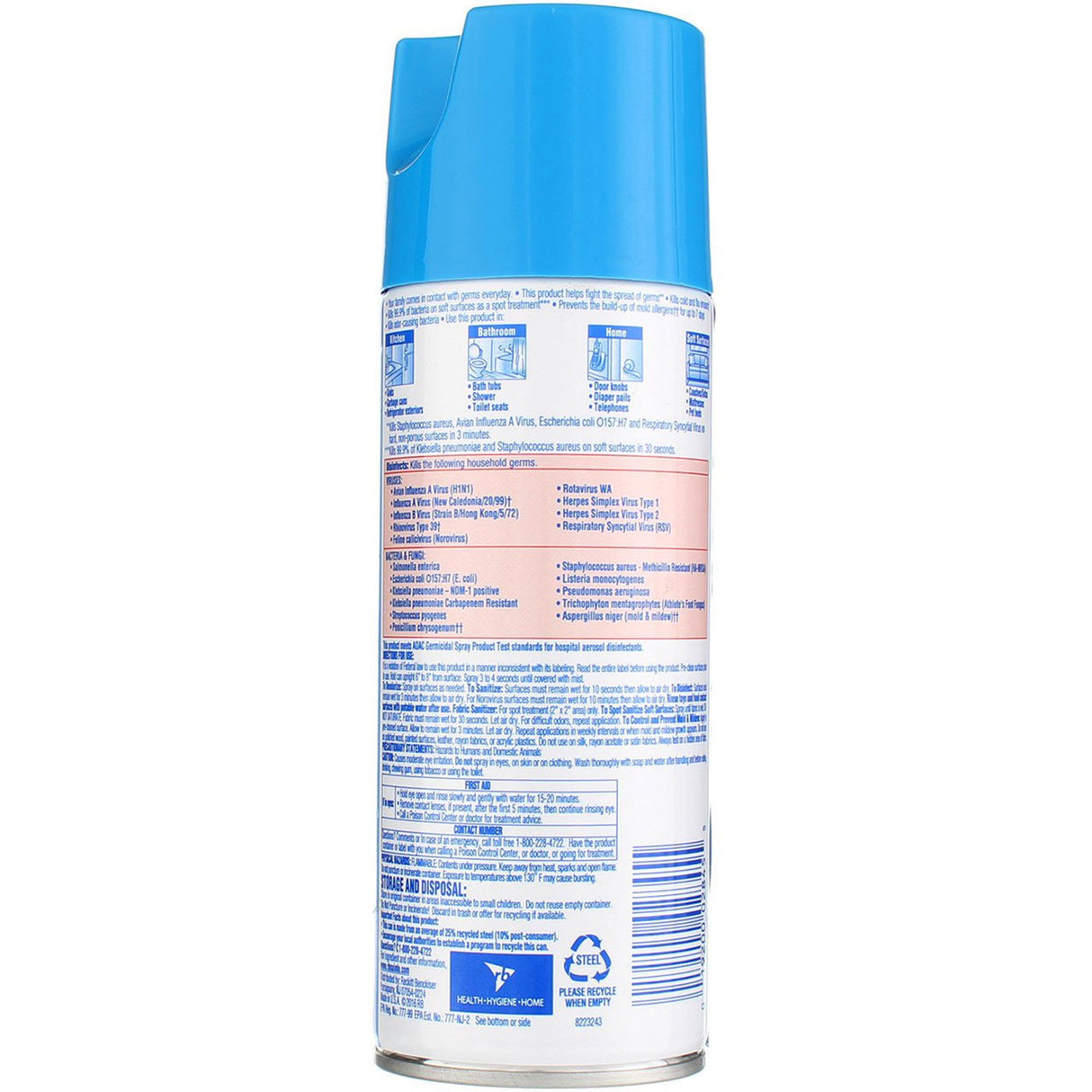 Lysol Surface Disinfectant Alcohol Based Aerosol Spray Liquid 12.5 oz. Can Spring Waterfall Scent NonSterile
