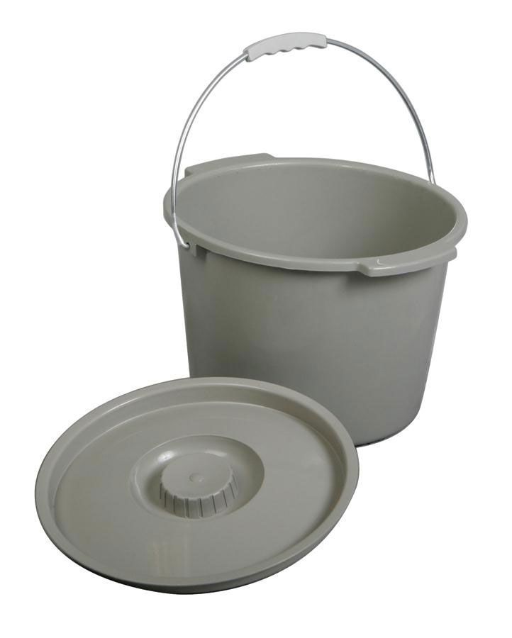 Medline Guardian Replacement Commode Bucket with Lid and Handle (Pack of 6)