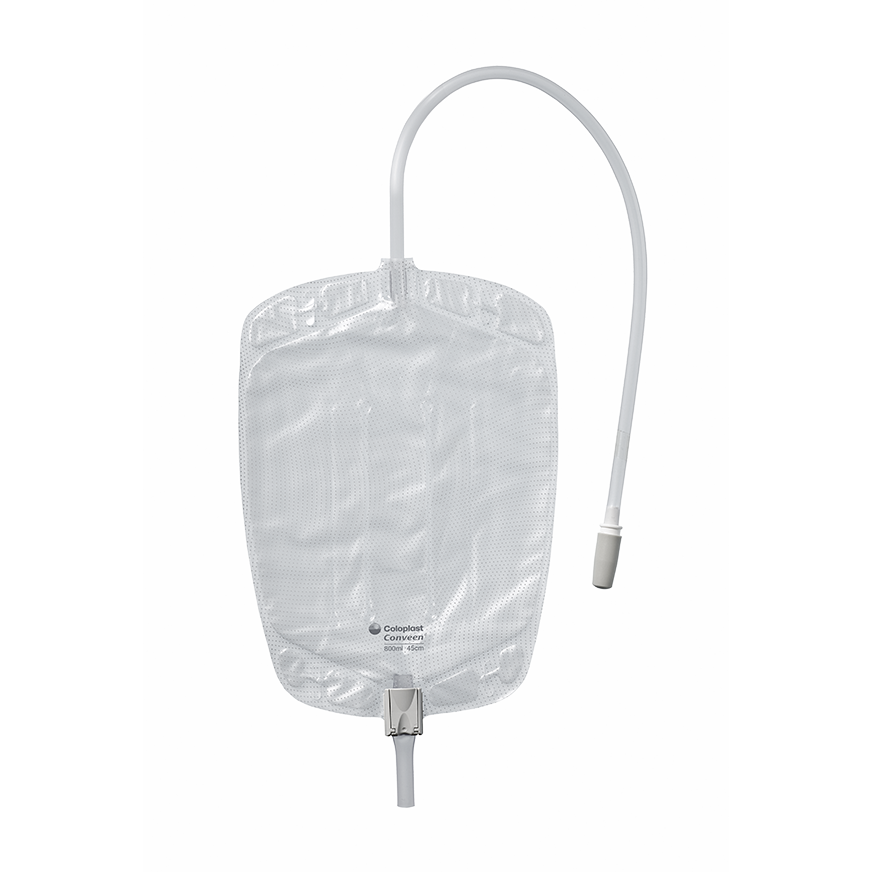 Sac pour jambe Conveen Contour, sortie par pince, sangles, non stérile, 28 oz (800 ml) - 1 pièce