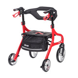 Andador con ruedas Nitro Sprint Rollator, altura Hemi, color rojo