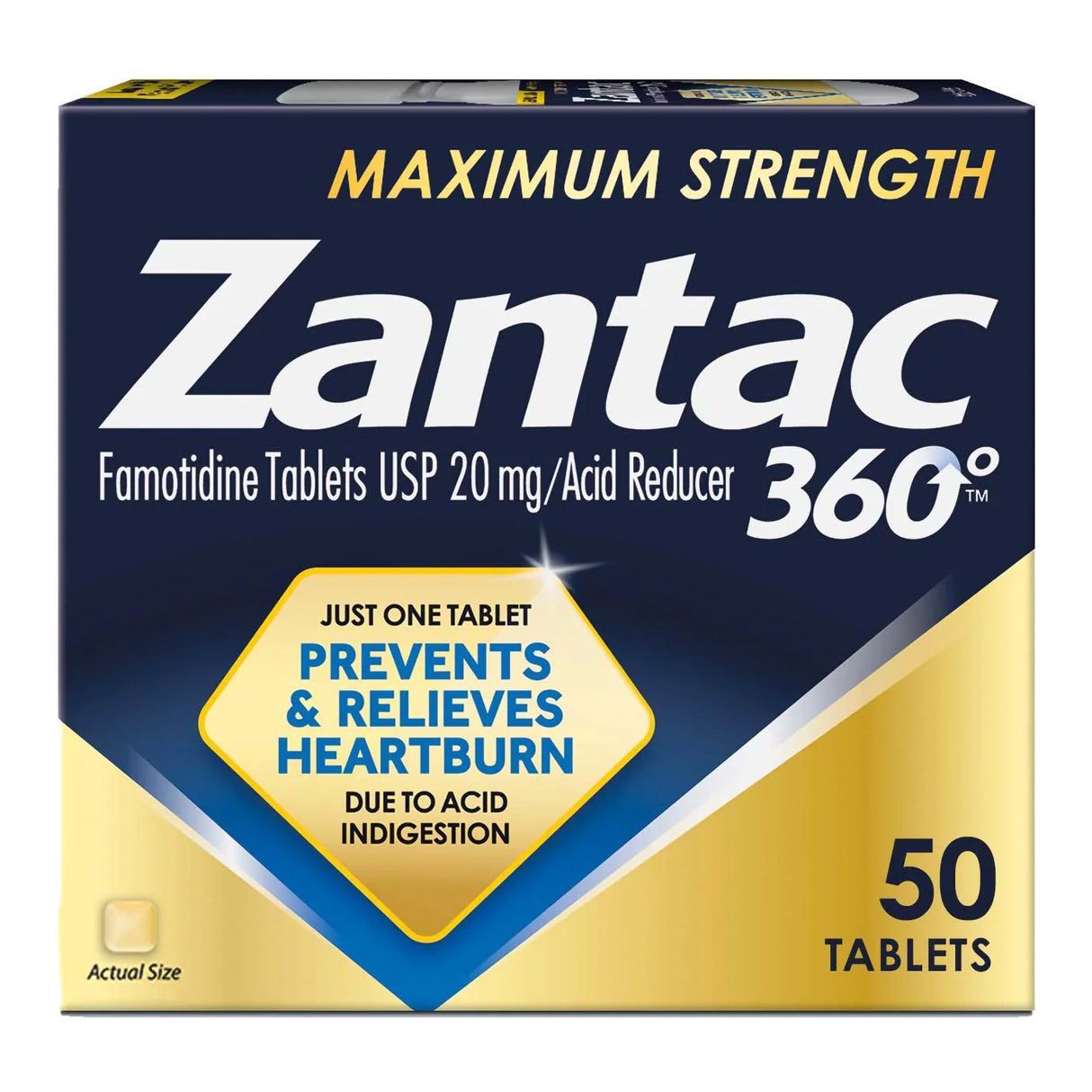 Antacid Zantac 360 Maximum Strength 20 mg Strength Tablet 50 per Bottle