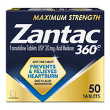 Antacid Zantac 360 Maximum Strength 20 mg Strength Tablet 50 per Bottle