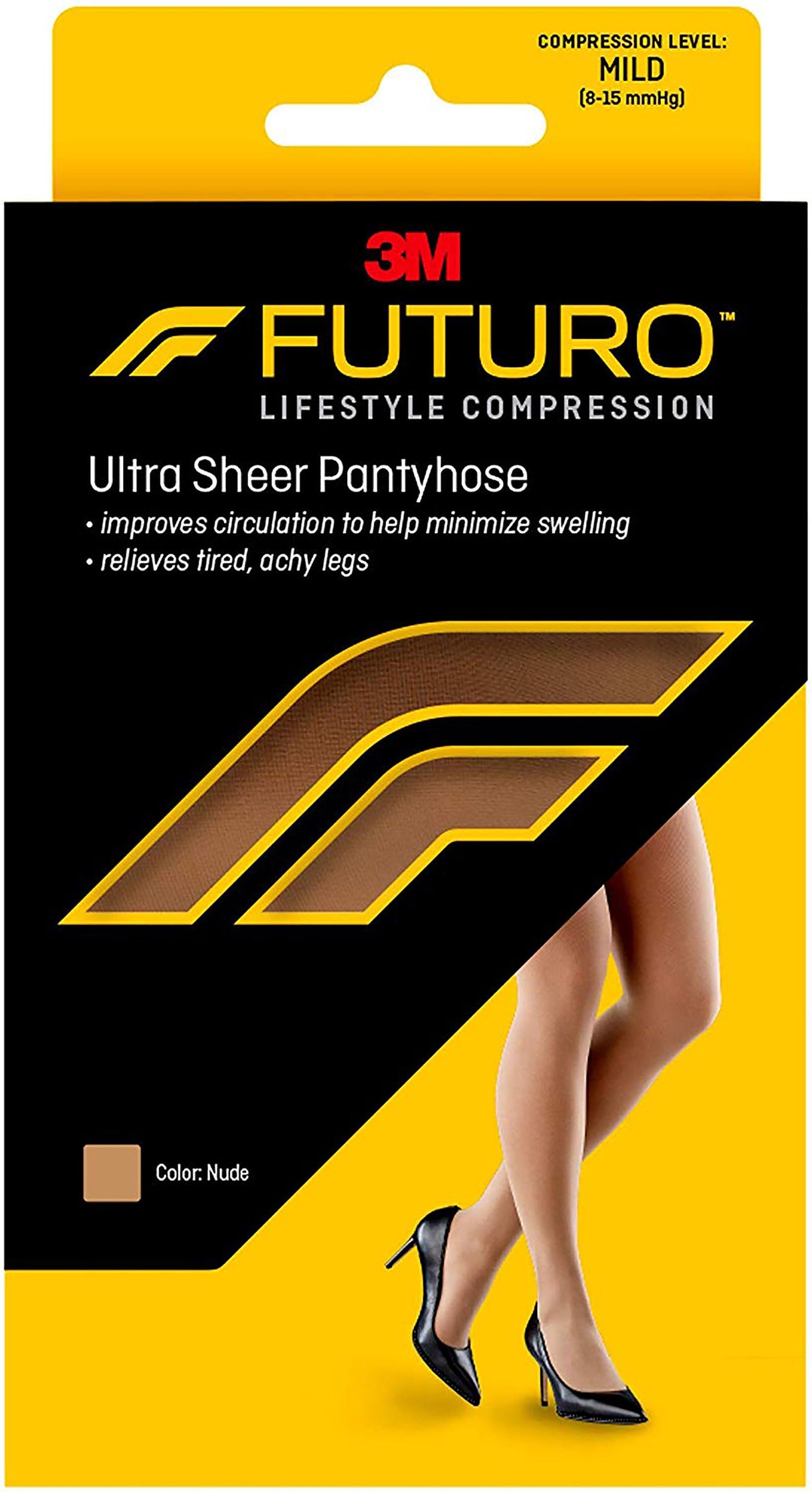 Compression Pantyhose 3M Futuro Energizing Waist High Plus Size Nude Closed Toe