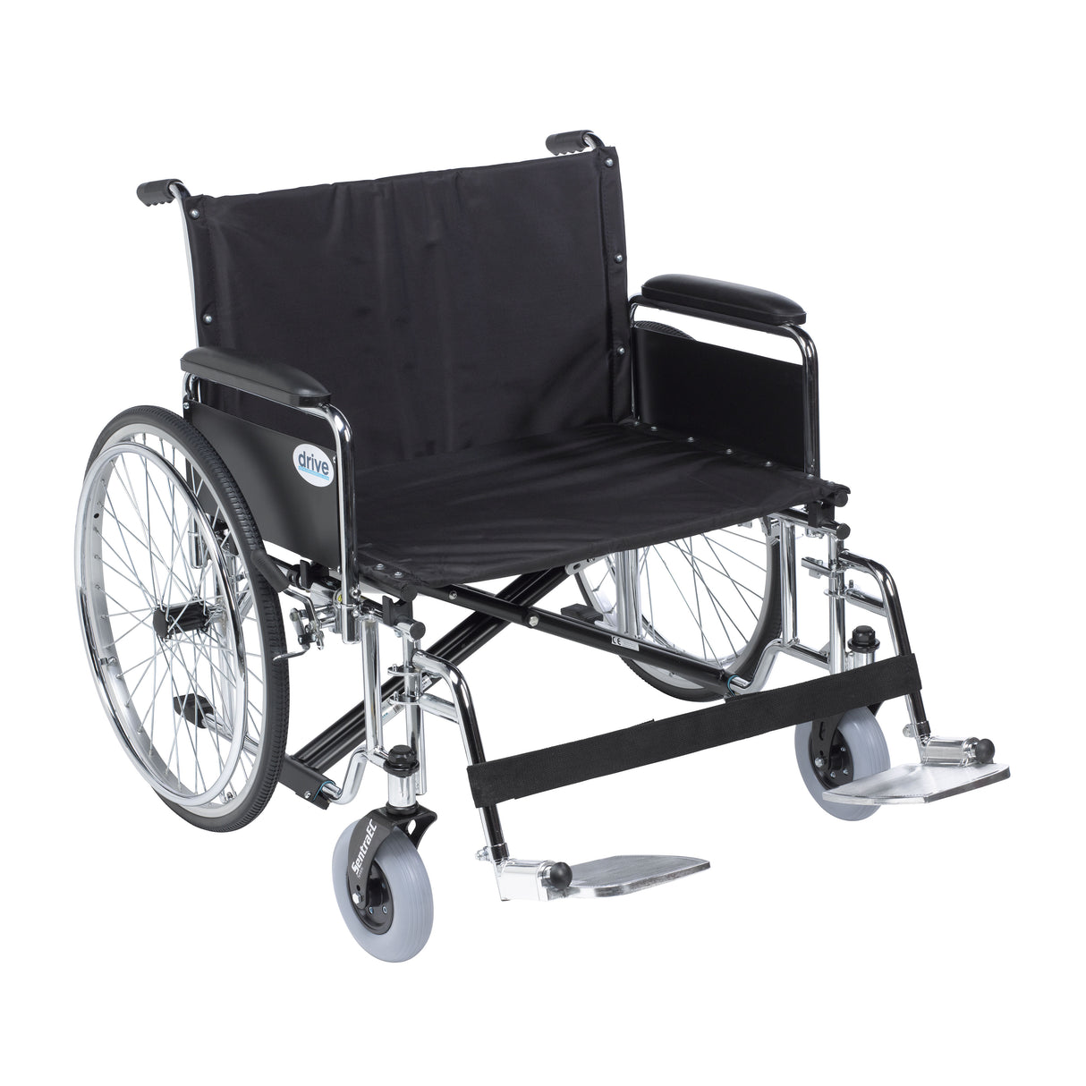 Fauteuil roulant extra-large Sentra EC robuste, accoudoirs complets amovibles, repose-pieds escamotables, siège de 26 po