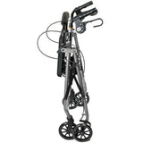 4 Wheel Rollator McKesson Silver Adjustable Height / Folding Aluminum Frame