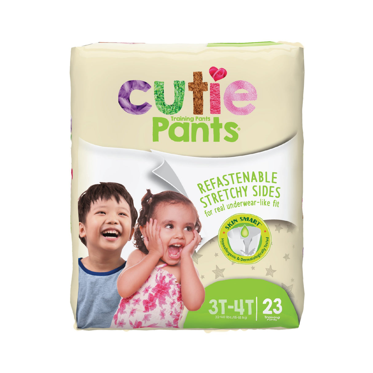 Unisex Toddler Training Pants Cutie Pants Pull On with Tear Away Seams Size 3T to 4T Disposable Heavy Absorbency