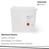 Sharps Container McKesson Prevent Translucent Base 10-3/4 H X 10-1/2 W X 4-3/4 D Inch Horizontal Entry 1.25 Gallon